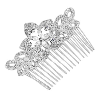 Crystal embellished navette flower hair comb